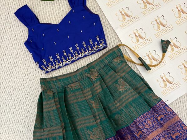 Ayra - blue and green hand embroidery work skirt and top