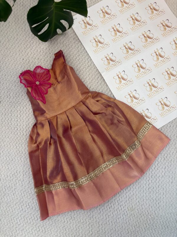 Kayal – golden pink tissue silk gown